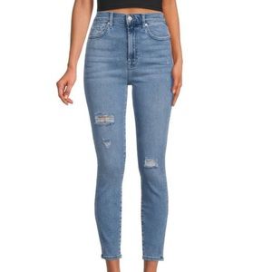 7 for all mankind high waist  jeans size 27 distressed